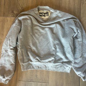 MOTHER Move It Loosen Up Crop Sweatshirt, Gray Sweatshirt